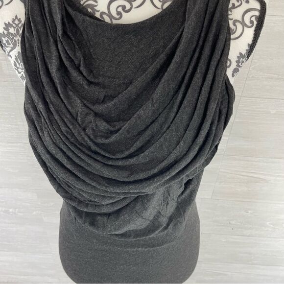 McQ Alexander McQueen Ruched Cowlneck Sleeveless Tunic Top - Picture 2 of 8